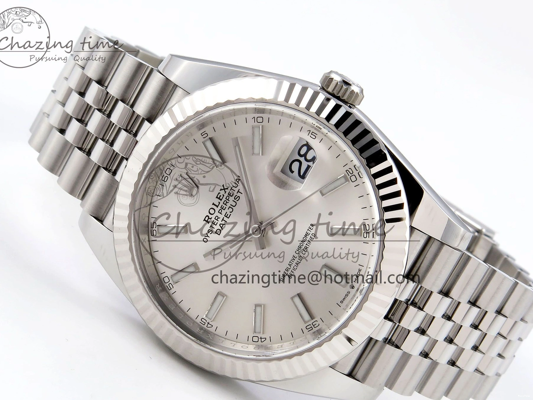 MiroTime 0331 Neat DateJust 41 126334 C+F 1:1 Best Edition 904L Steel Silver Dial on SS Jubilee Bracelet VR 1389